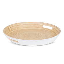 Load image into Gallery viewer, Large Bamboo Tray with Handles - White