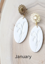 Load image into Gallery viewer, Birth Month Earrings - January