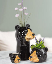 Load image into Gallery viewer, Tall Black Bear Vase