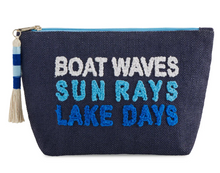 Load image into Gallery viewer, Shiraleah Boat Waves Zip Pouch - Navy