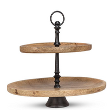 Load image into Gallery viewer, Mango Wood Two Tier Tray