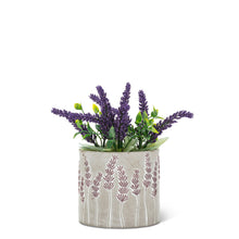 Load image into Gallery viewer, Stoneware Planter with Lavender Design - Various Sizes