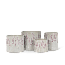 Load image into Gallery viewer, Stoneware Planter with Lavender Design - Various Sizes