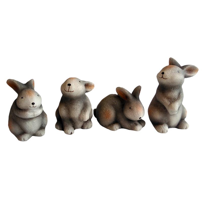 Bunny Figurine - Grey - Assorted