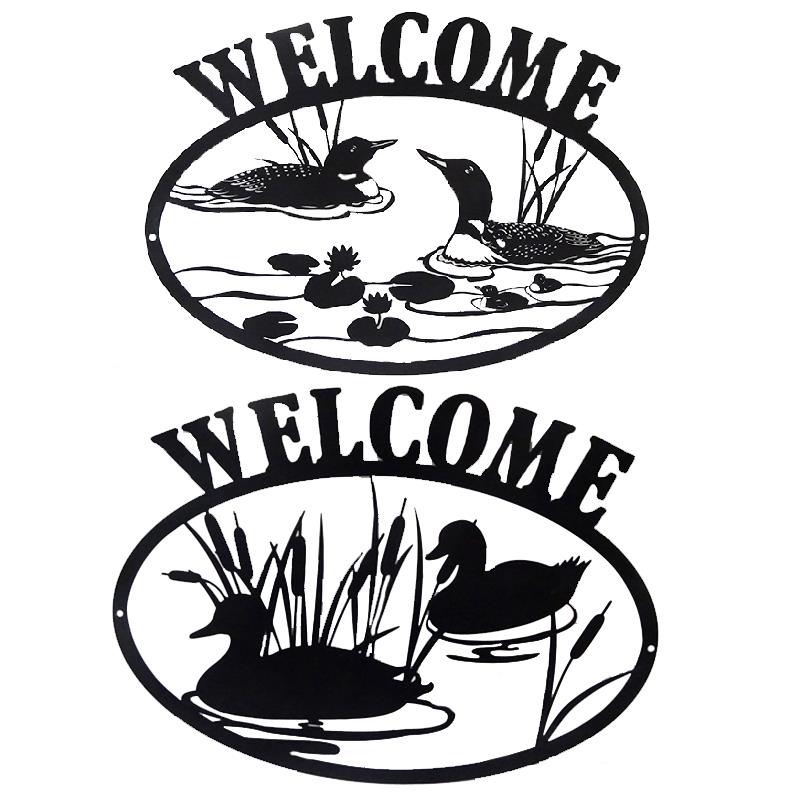 Metal Loon Welcome Sign