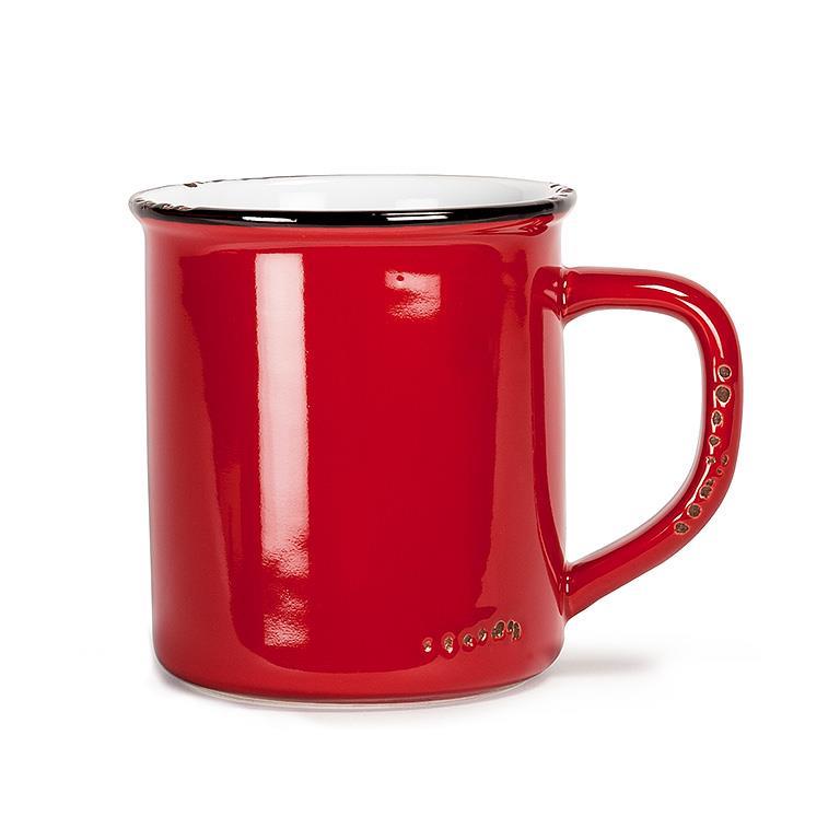 Enamel Look Coffee Mug - Red - 4