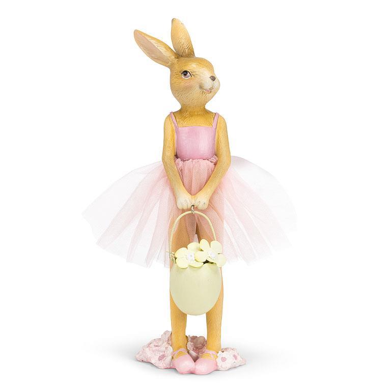 Ballerina Bunny with Basket Figurine