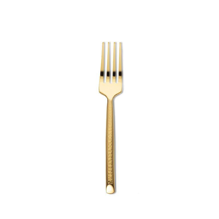 Gold Hammered Metal Dessert Fork