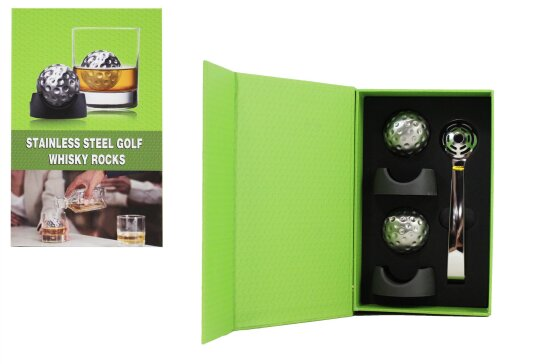 Golf Themed Whiskey Rocks Gift Set
