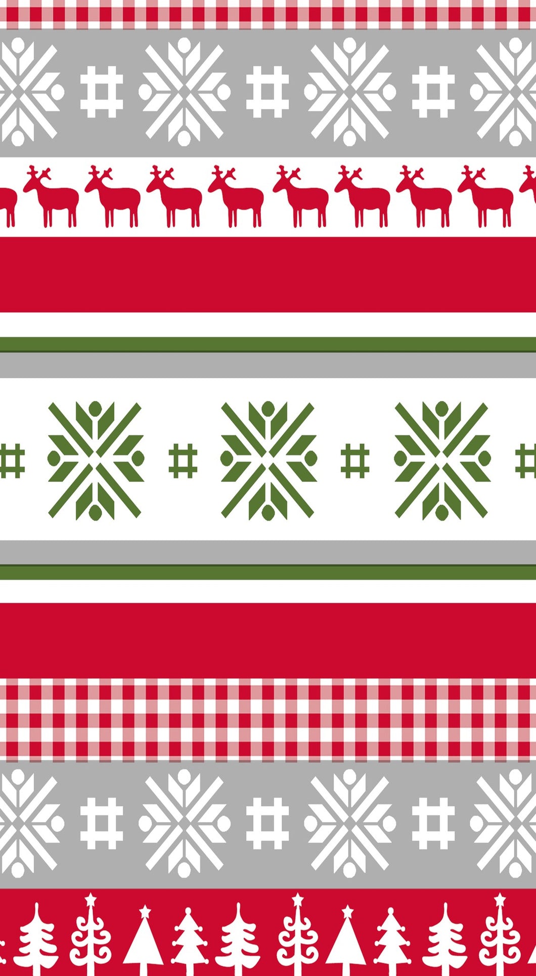 Red White & Green Nordic Pattern Napkins - Long