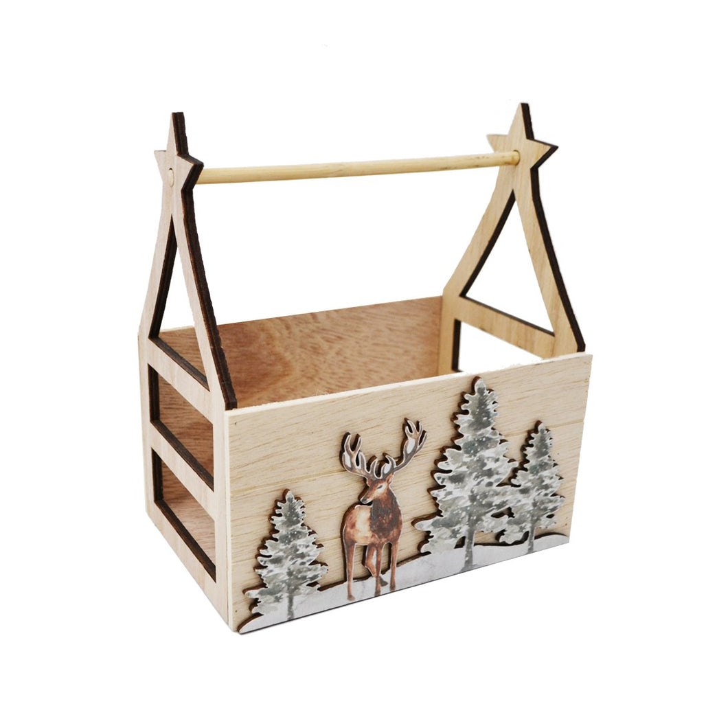 Wood Box with Deer Design