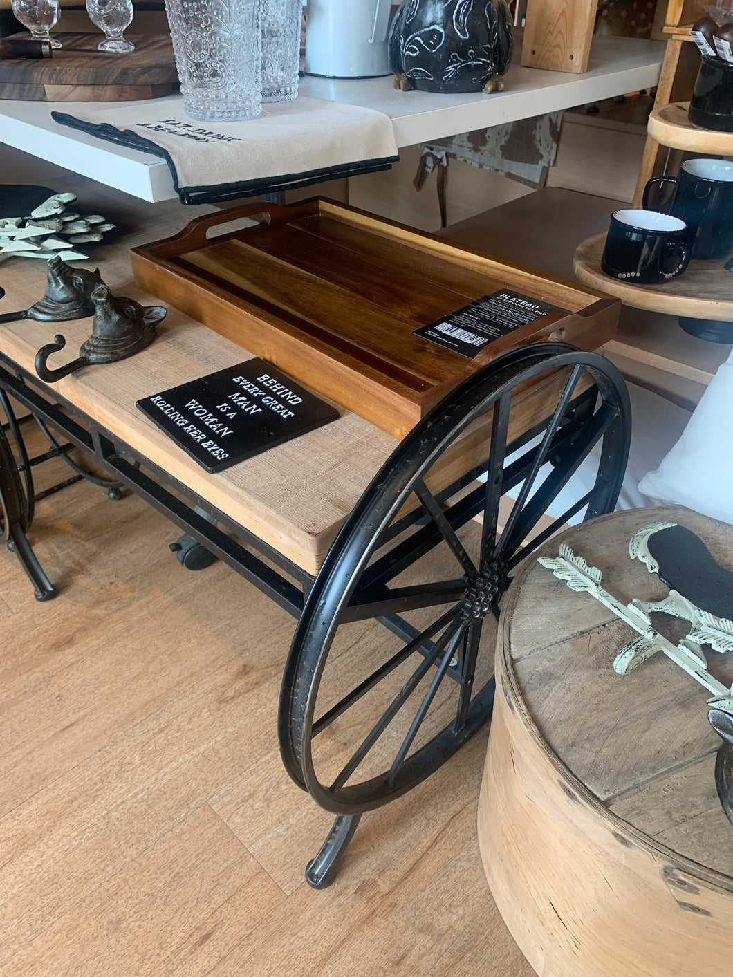 Vintage Style Wheel Bench