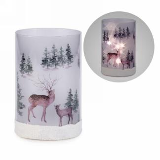 Deer & Pine LED Decor with Snowy Base - 6