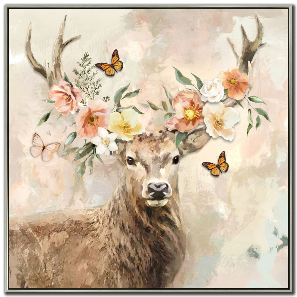 Peach Floral Deer 36