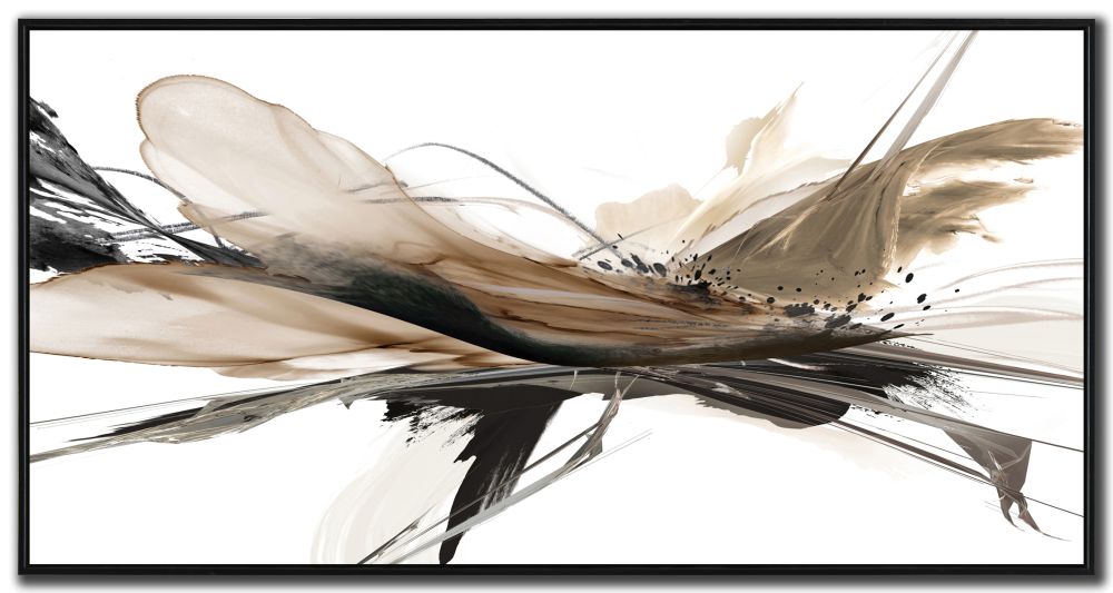 Melting Light Hand Embellished Canvas Print in Floating Frame 28x56