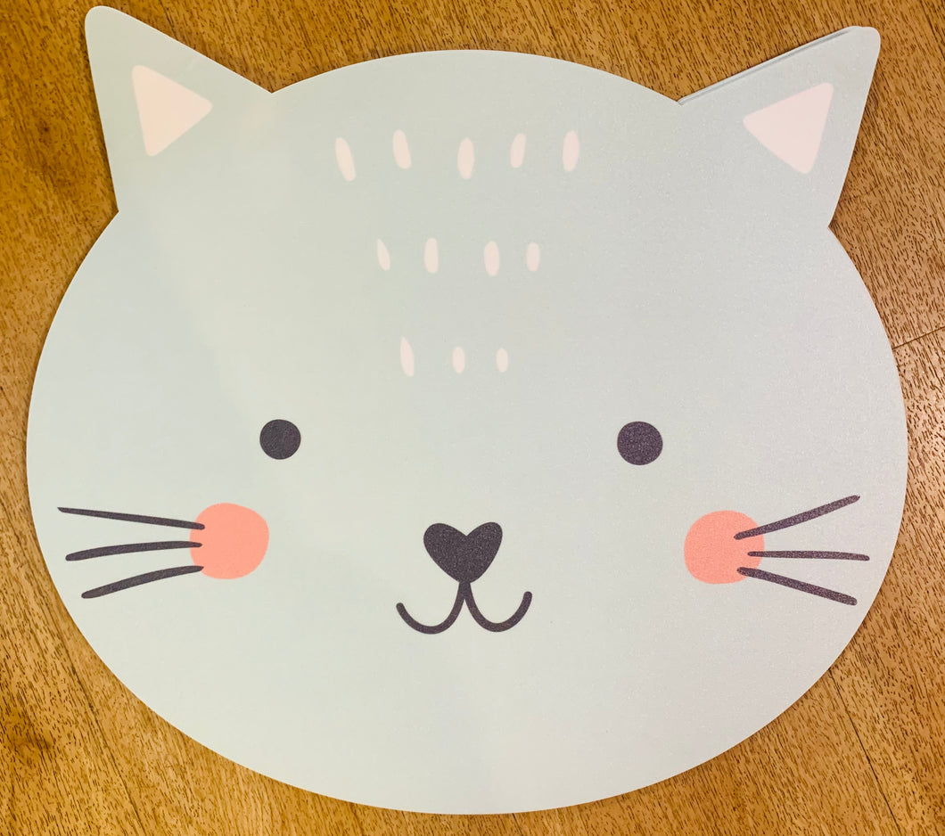 Cat Face XL Round Vinyl Placemat