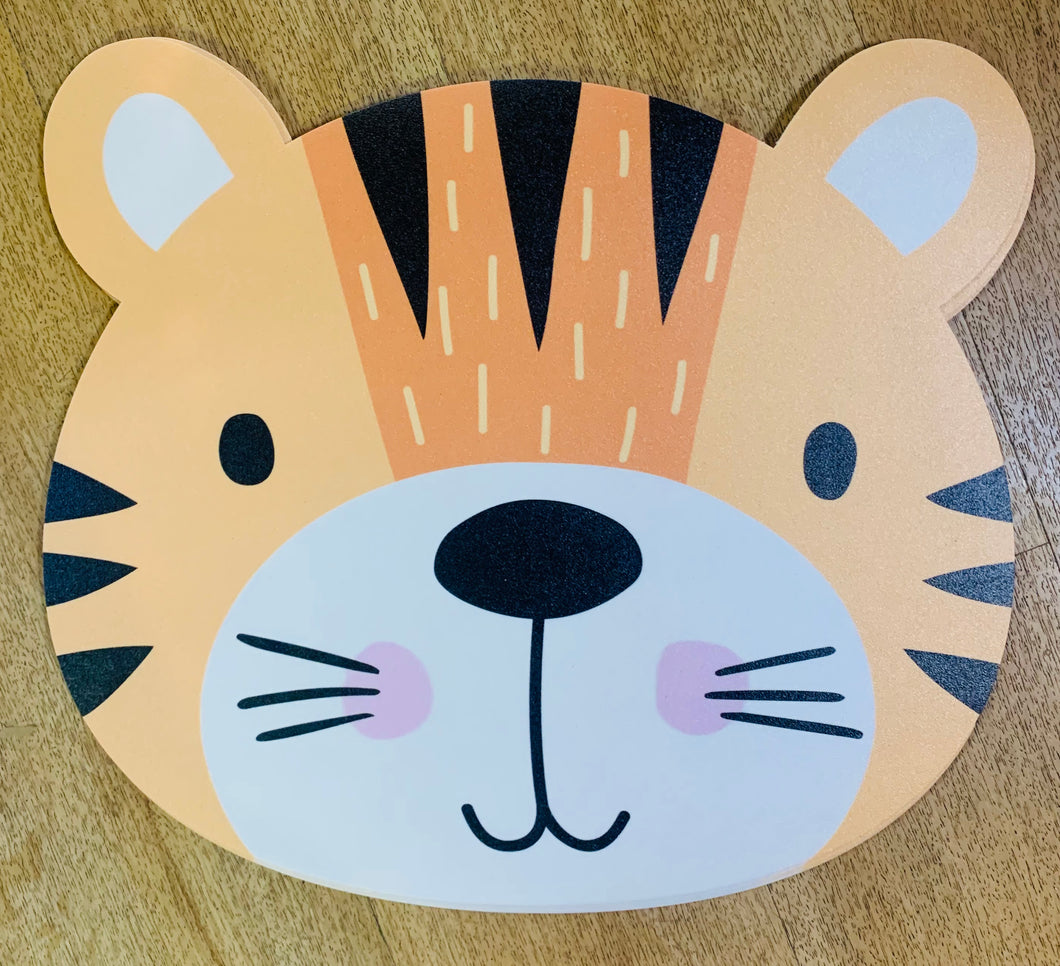 Tiger Face XL Round Vinyl Placemat