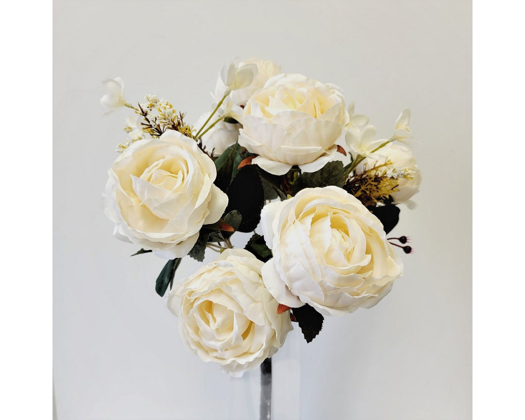 Cabbage Rose Bouquet - Cream