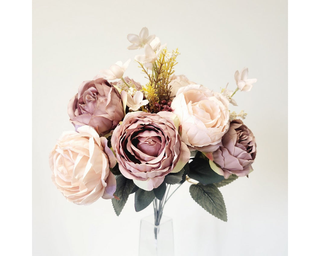 Cabbage Rose Bouquet - Mauve