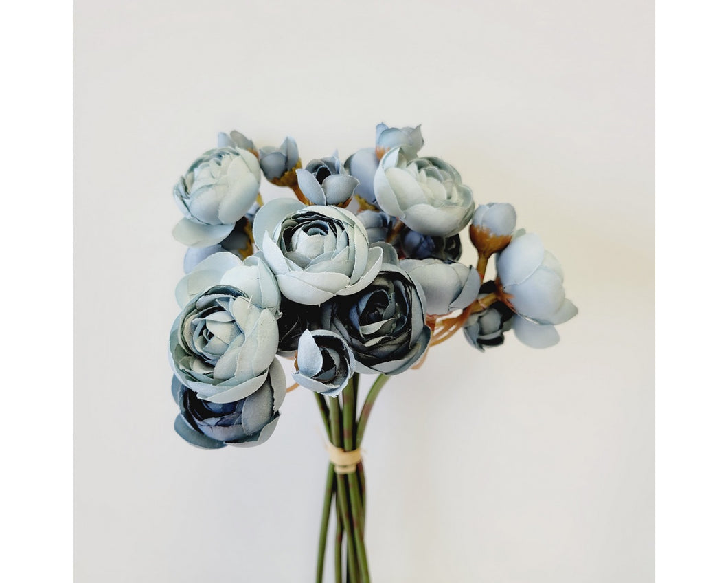 Mini Ranunculus Bouquet - Dusty Blue