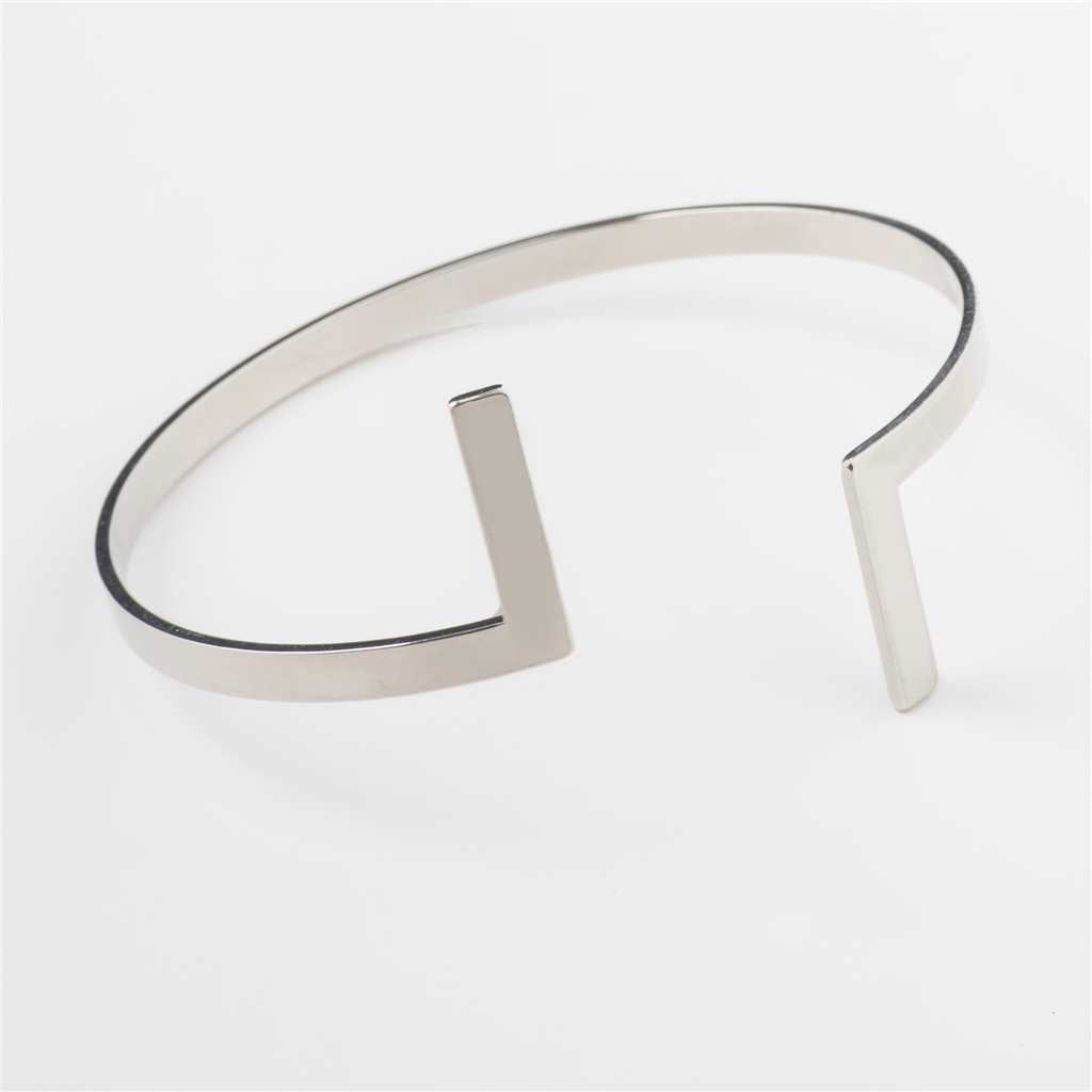 Silver Abstract Cuff Style Bracelet