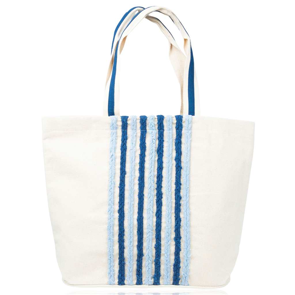 Ivory & Blue Water Resistant Tote - XL