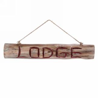 LODGE Wood Look Wall Sign