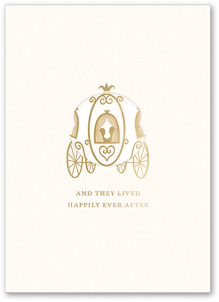 Happily Ever After Card White Carriage Card with Deluxe Envelope