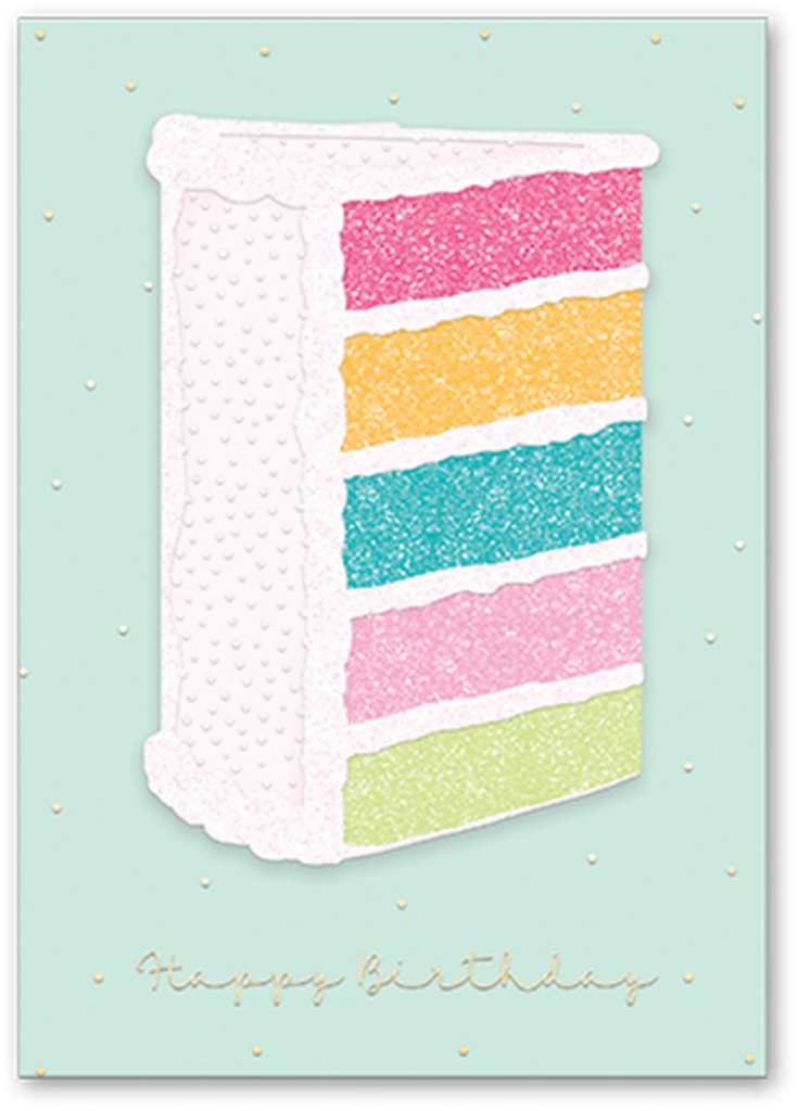 Happy Birthday Slice of Sparkle Cake Card with Deluxe Envelope
