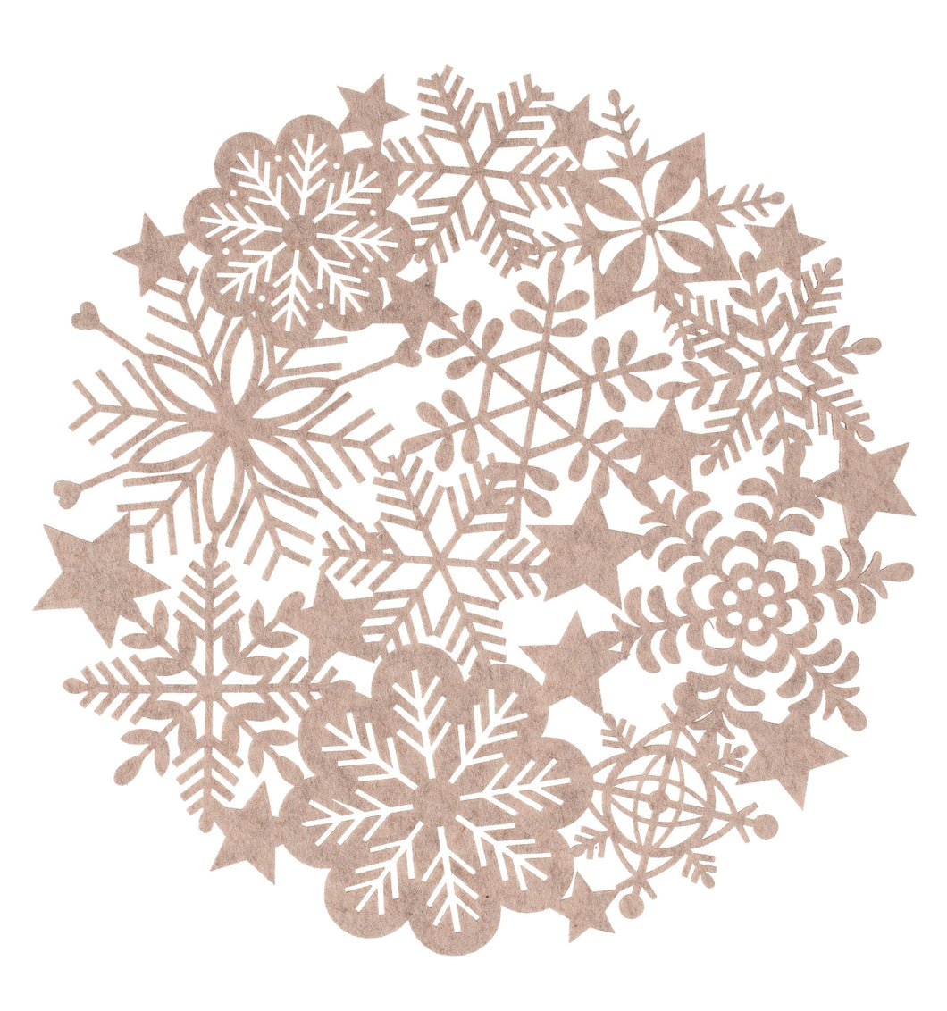 Grey Snowflake Felt Placemat