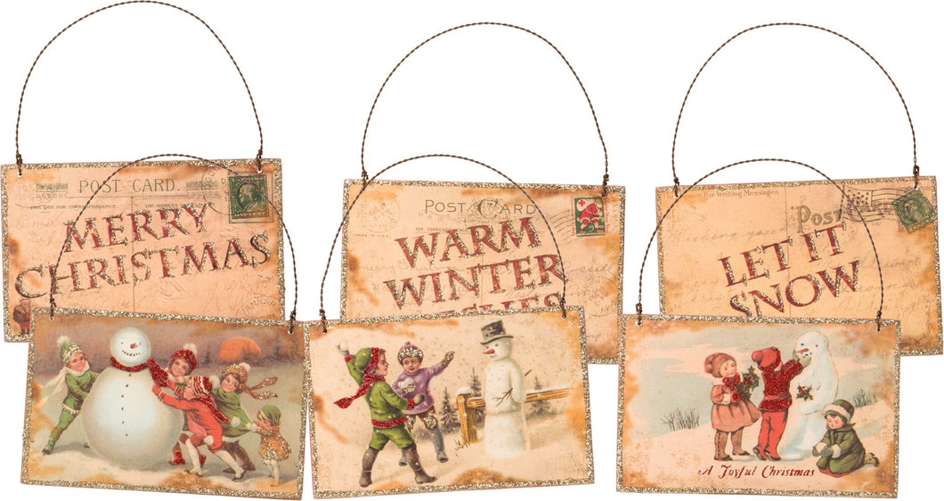 Vintage Postcard Ornament - Assorted