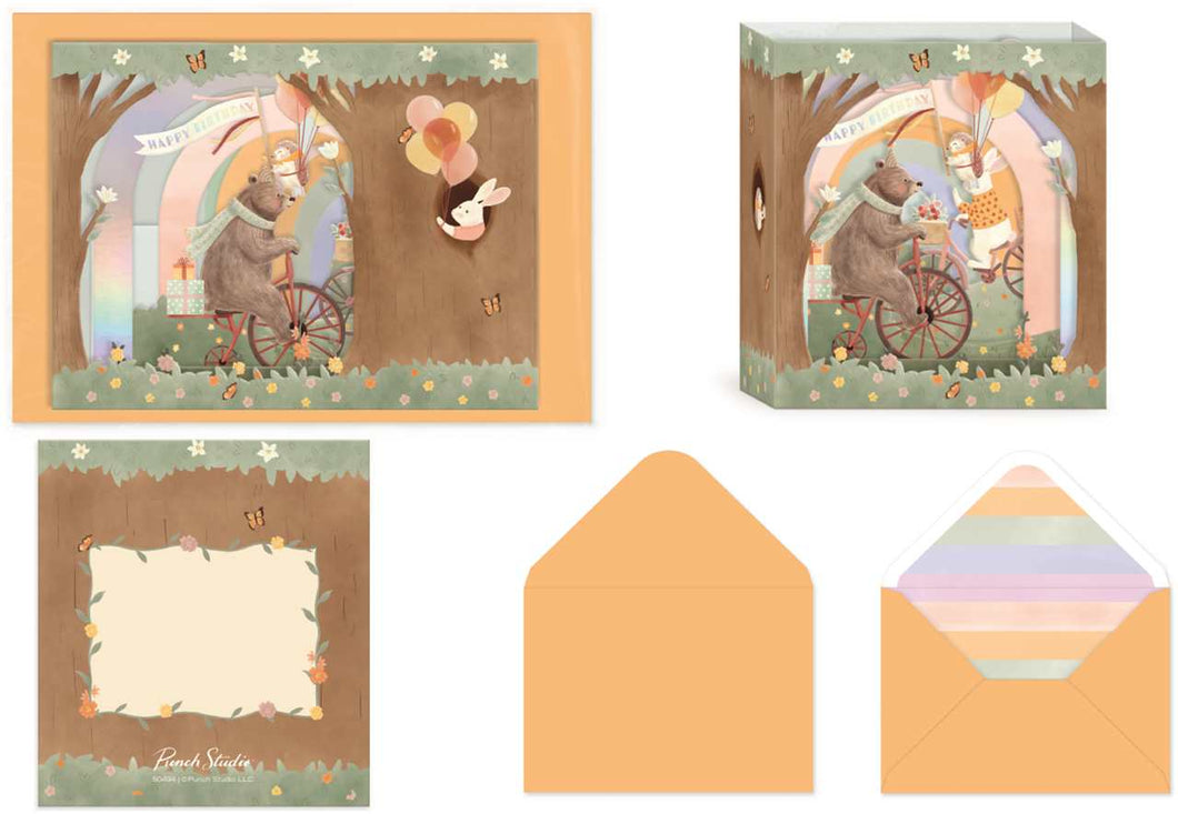 Happy Birthday Forest Friends 3D Pop-Up Card with Envelope