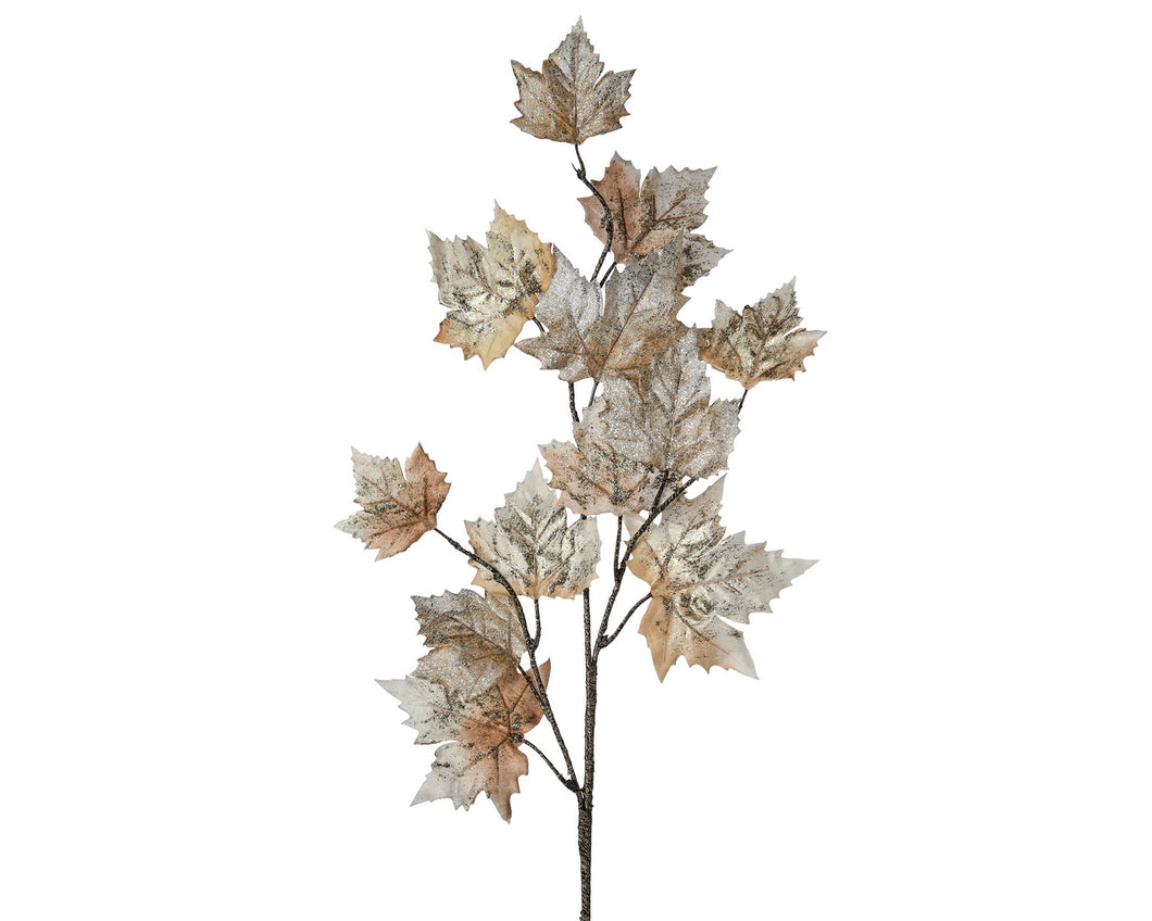 Metallic Oak Leaf - Cream