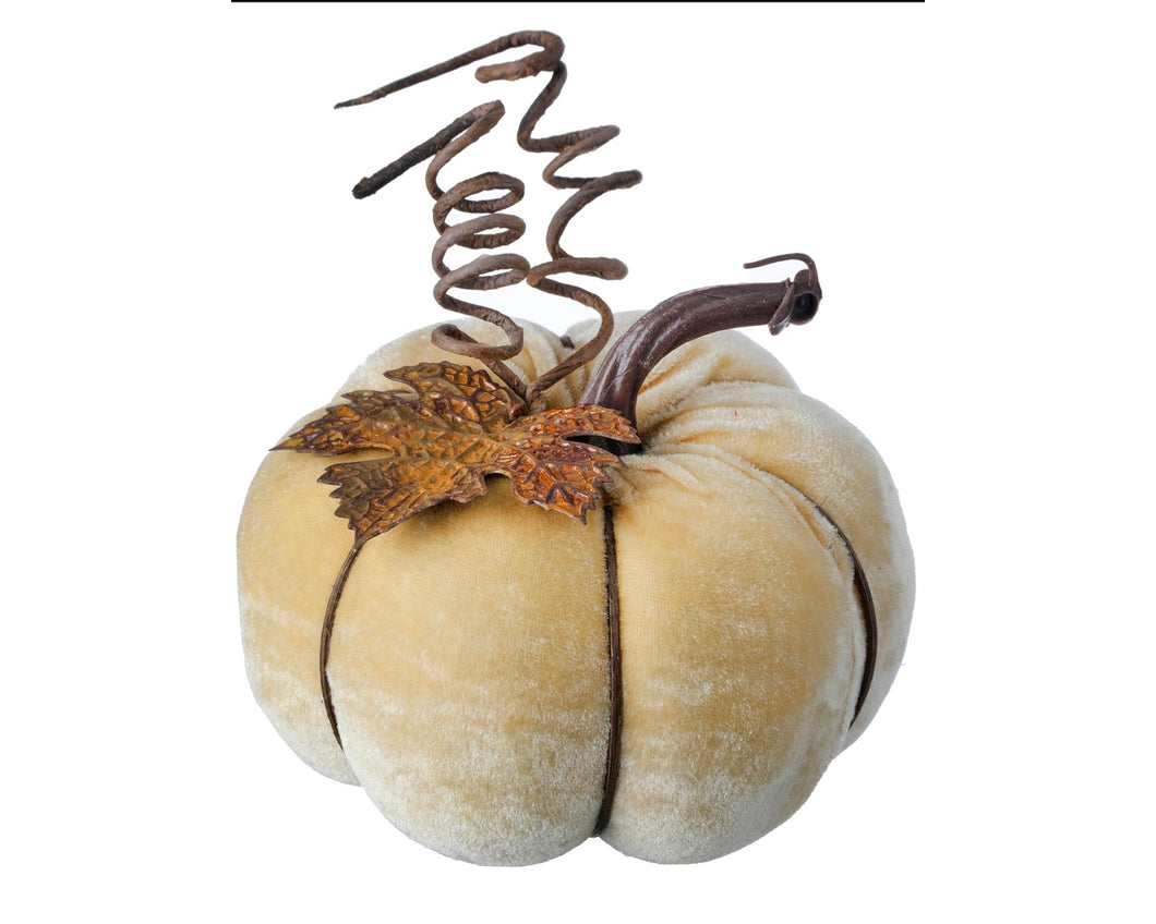 Velvet Pumpkin Decor - Cream