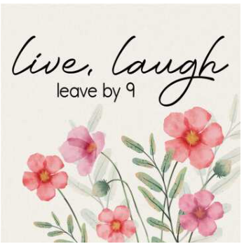 Leave By 9 Stoneware Coaster