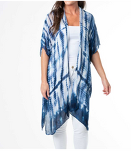 Load image into Gallery viewer, Indigo Tie Dye Ruana - One Size
