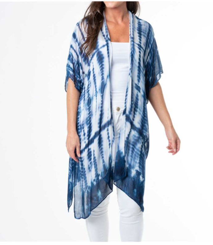 Indigo Tie Dye Ruana - One Size