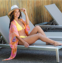 Load image into Gallery viewer, Tangerine Tie Dye Ruana - one size
