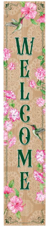 Welcome Hummingbird Porch Sign