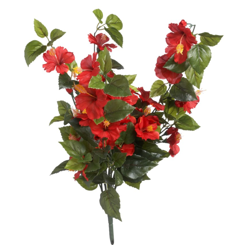 Red Hanging Hibiscus Bush - UV Protected 30