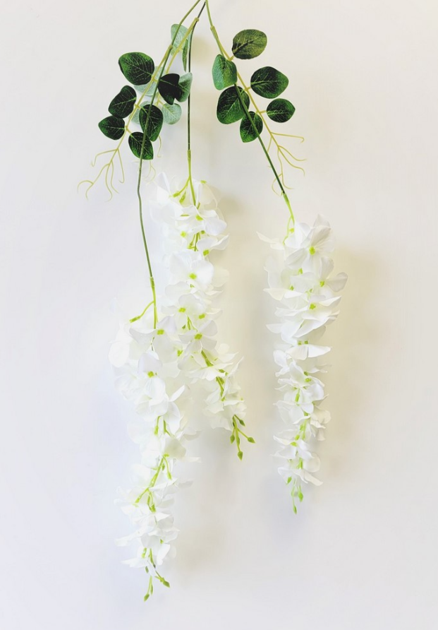 Hanging Wisteria Stem - White 37
