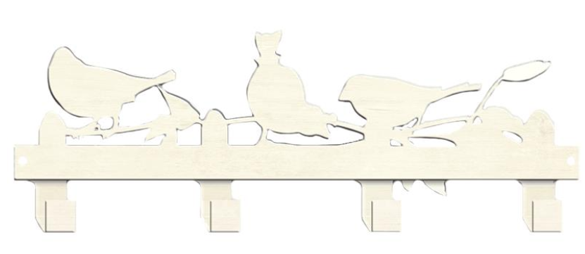 Metal Wall Hooks Bird Design - White