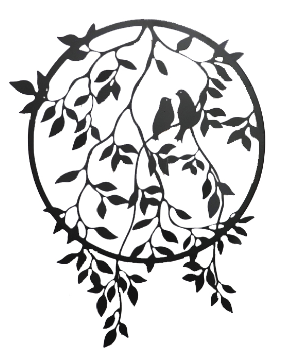 Bird & Leaf Metal Wall Decor