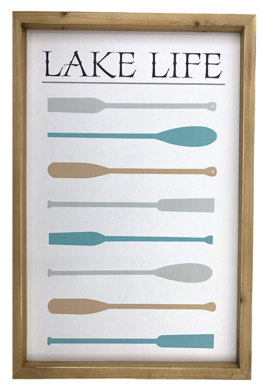 Lake Life Paddles Wood Wall Sign