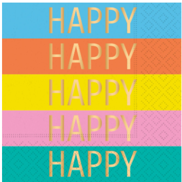 Happy Party Beverage Napkins