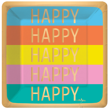 Happy Party Deluxe Paper Dessert Plates