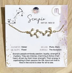 Zodiac Constellation Necklace Sterling 14k Gold - Scorpio