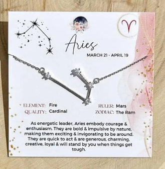 Zodiac Constellation Necklace Sterling Silver - Aries
