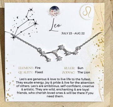Zodiac Constellation Necklace Sterling Silver - Leo