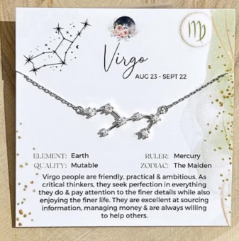 Zodiac Constellation Necklace Sterling Silver - Virgo